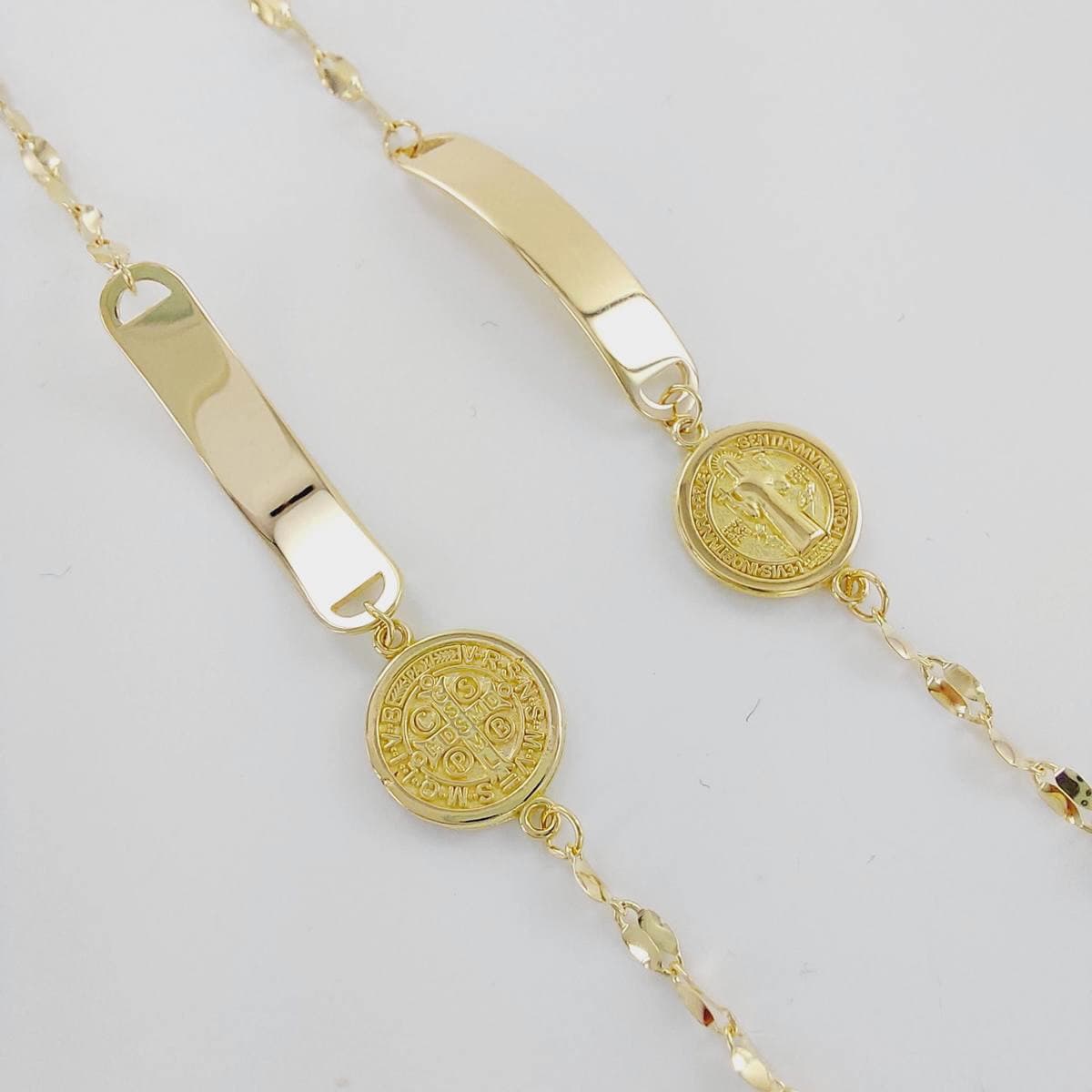 PULSERA CON CHAPA 15 CM ORO AMARILLO