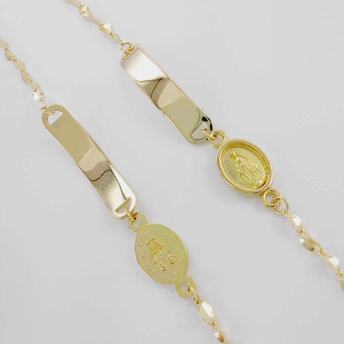 PULSERA CON CHAPA Y MILAGROSA 15 CM