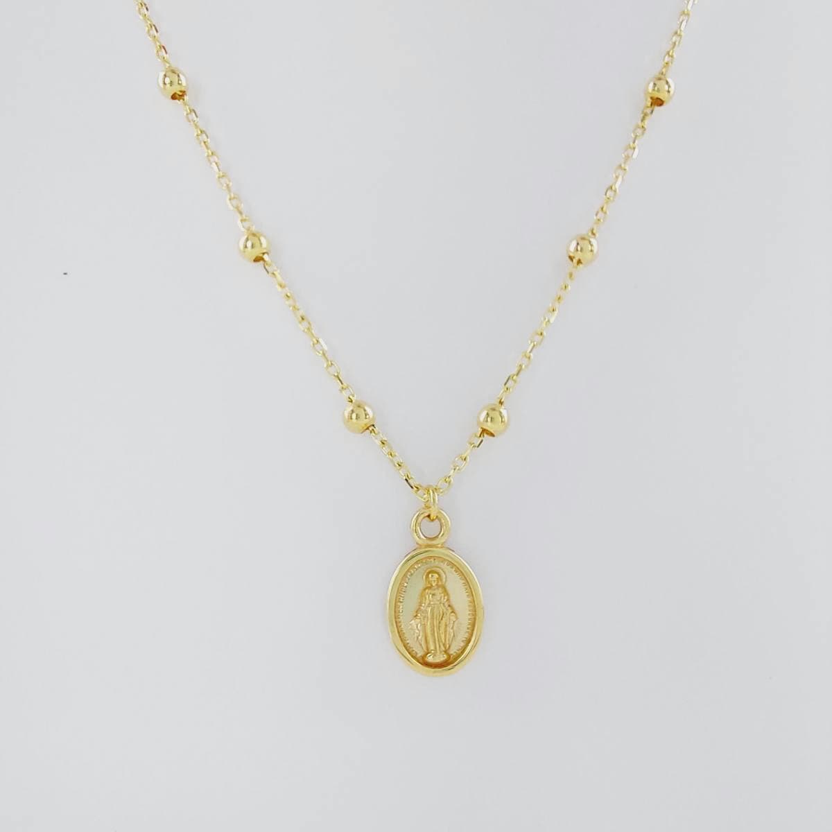 COLLAR BOLAS CON MEDALLA 43 CM