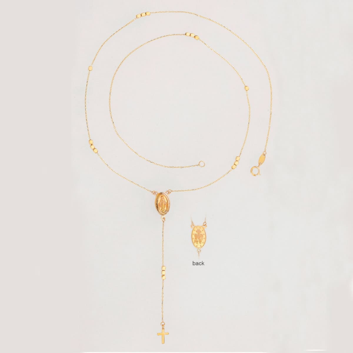 COLLAR MEDALLA MILAGROSA Y CRUZ 50 CM