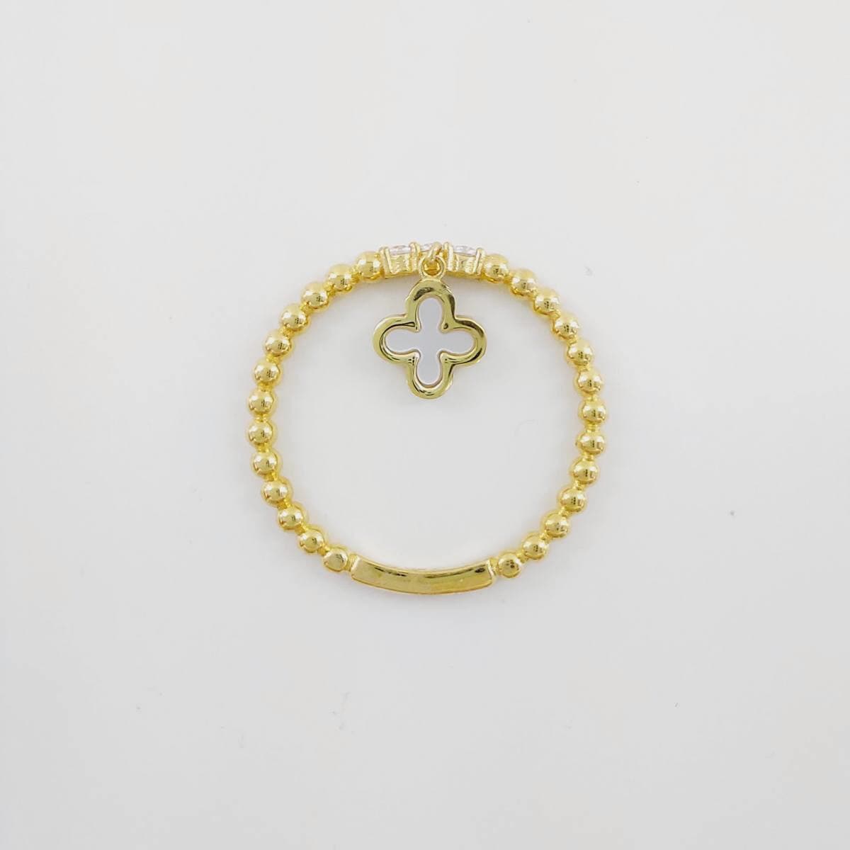 Anillo nácar y circonita