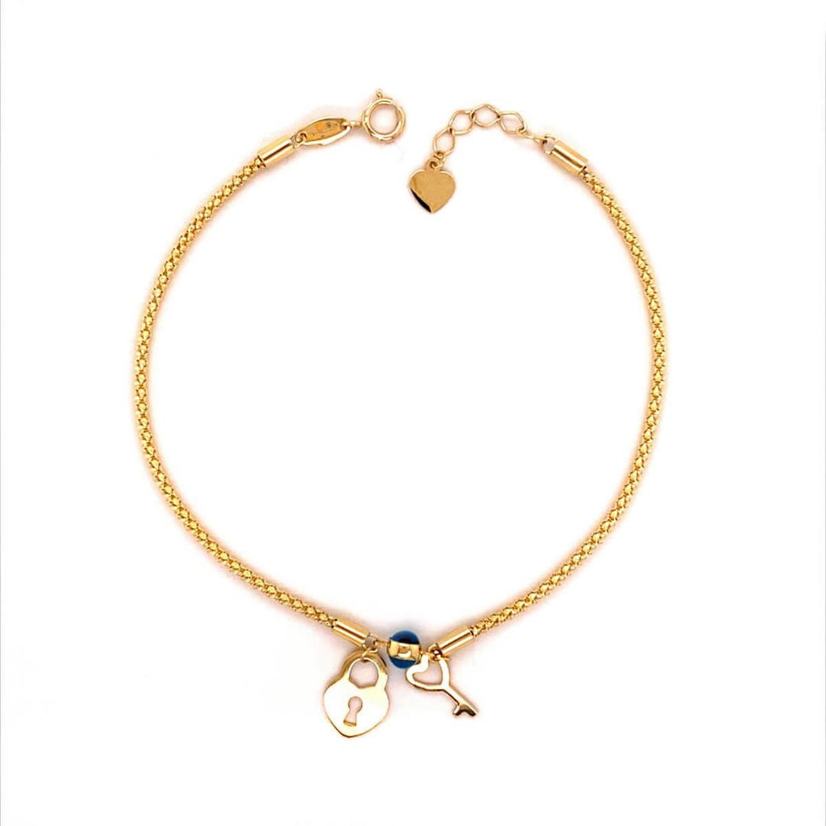 Pulsera llave candado piedra color