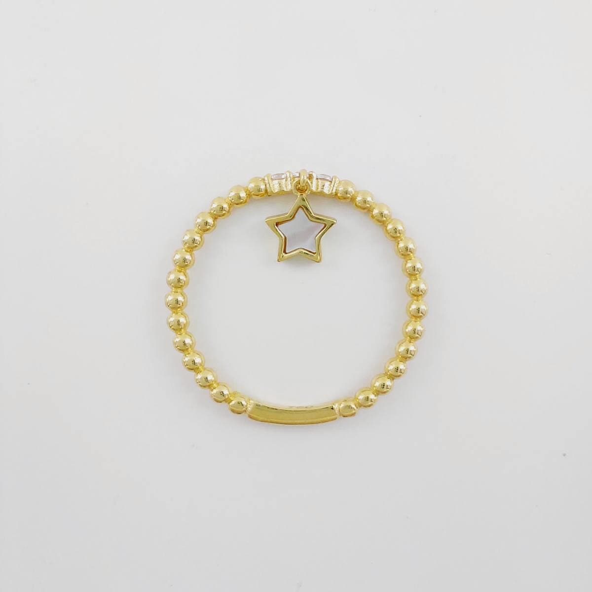 Anillo nácar estrella y circonitas