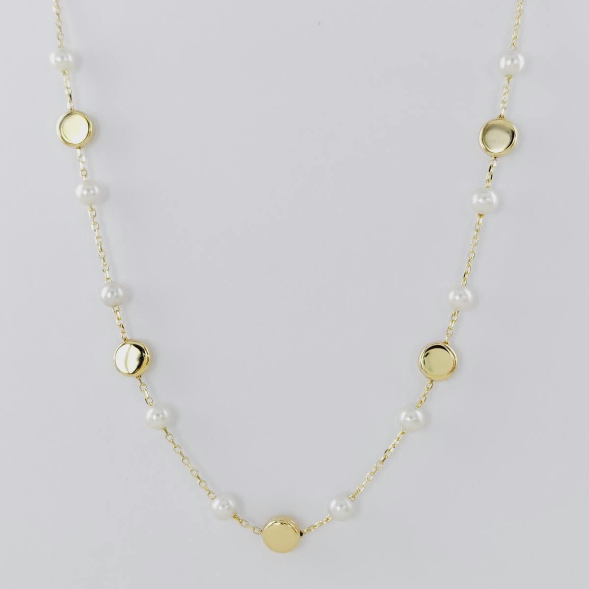 Collar discos y perlas