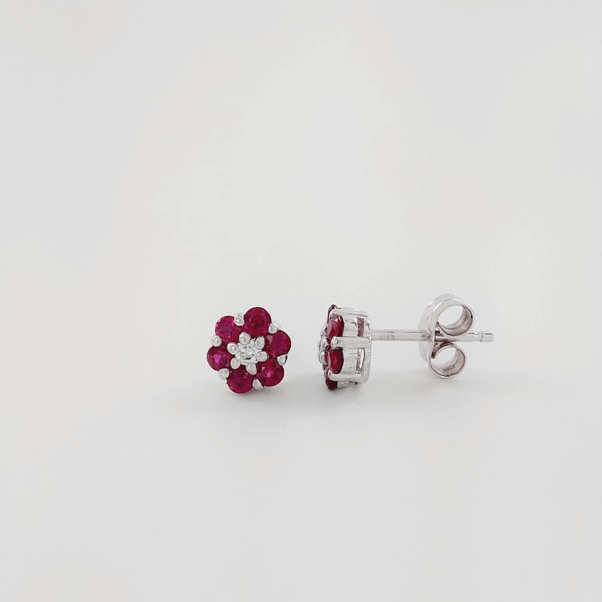 Pendientes rubí y brillante