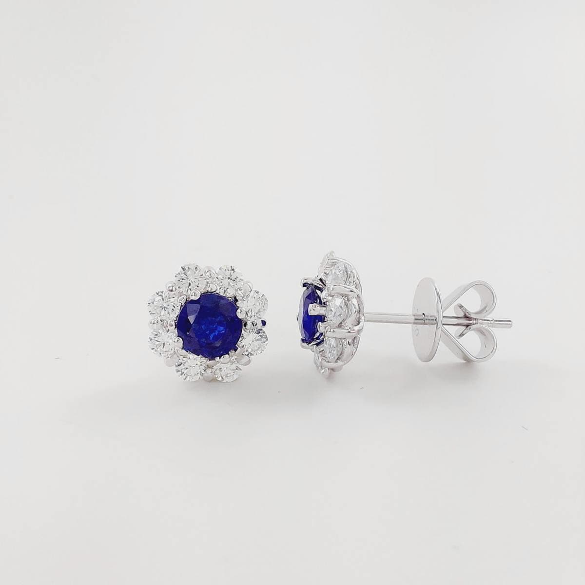 Pendientes zafiro y brillantes