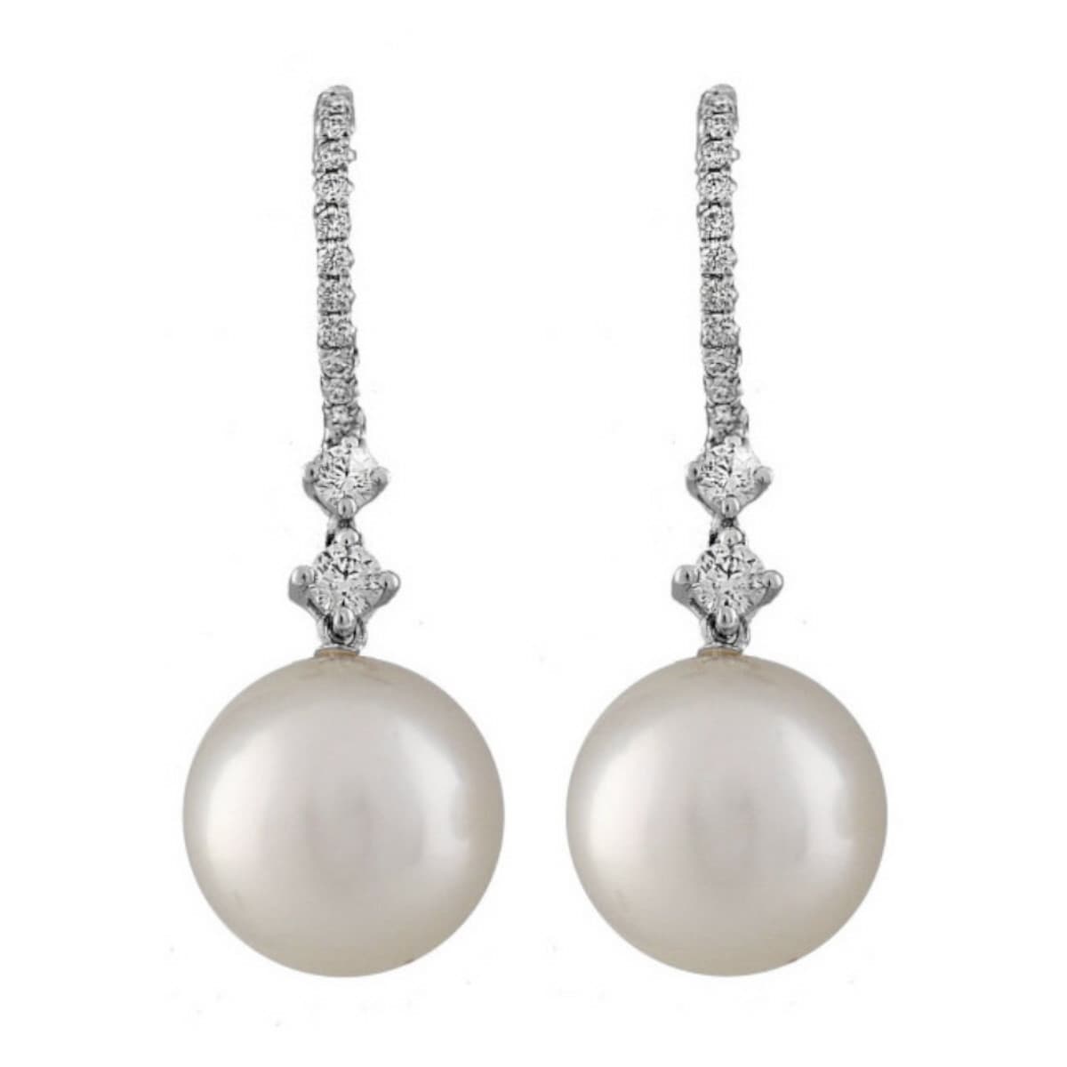 Pendientes perla australiana y brillantes