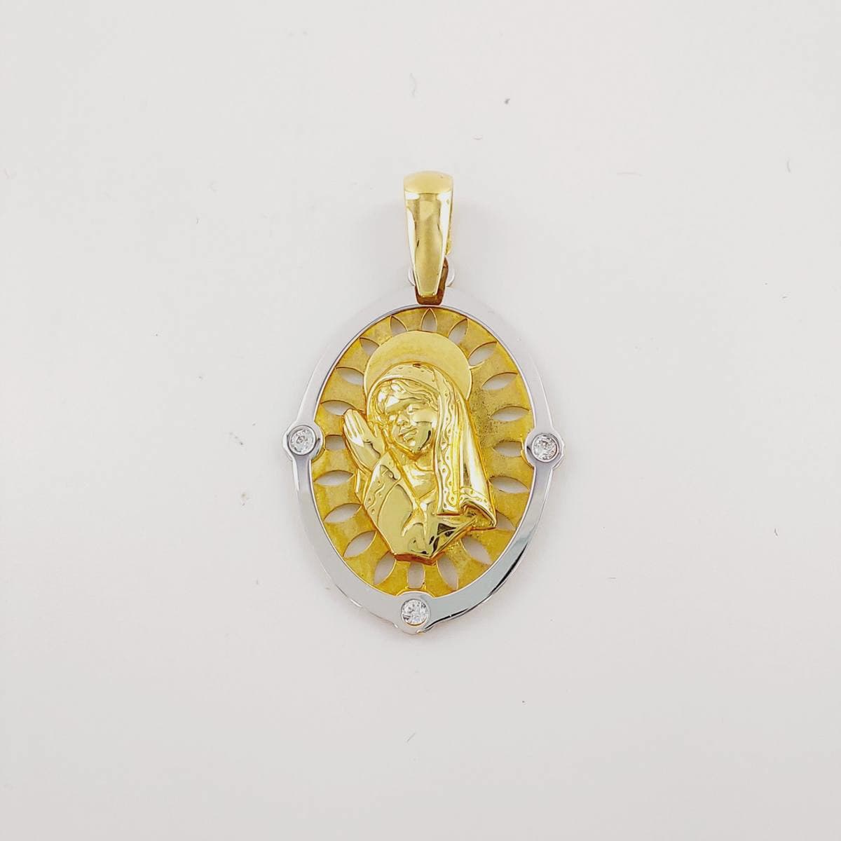 Medalla virgen niña oval