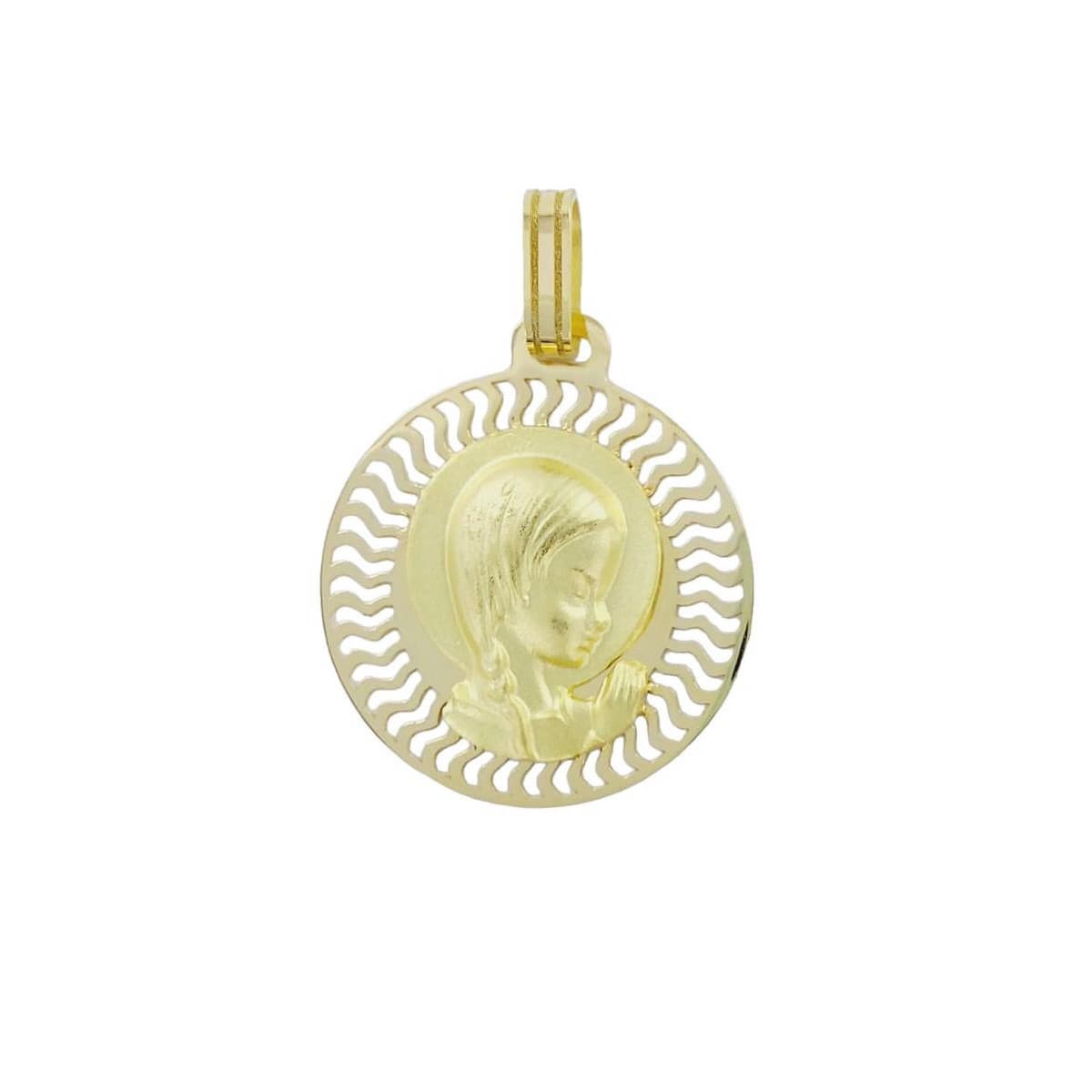 Medalla virgen niña calada