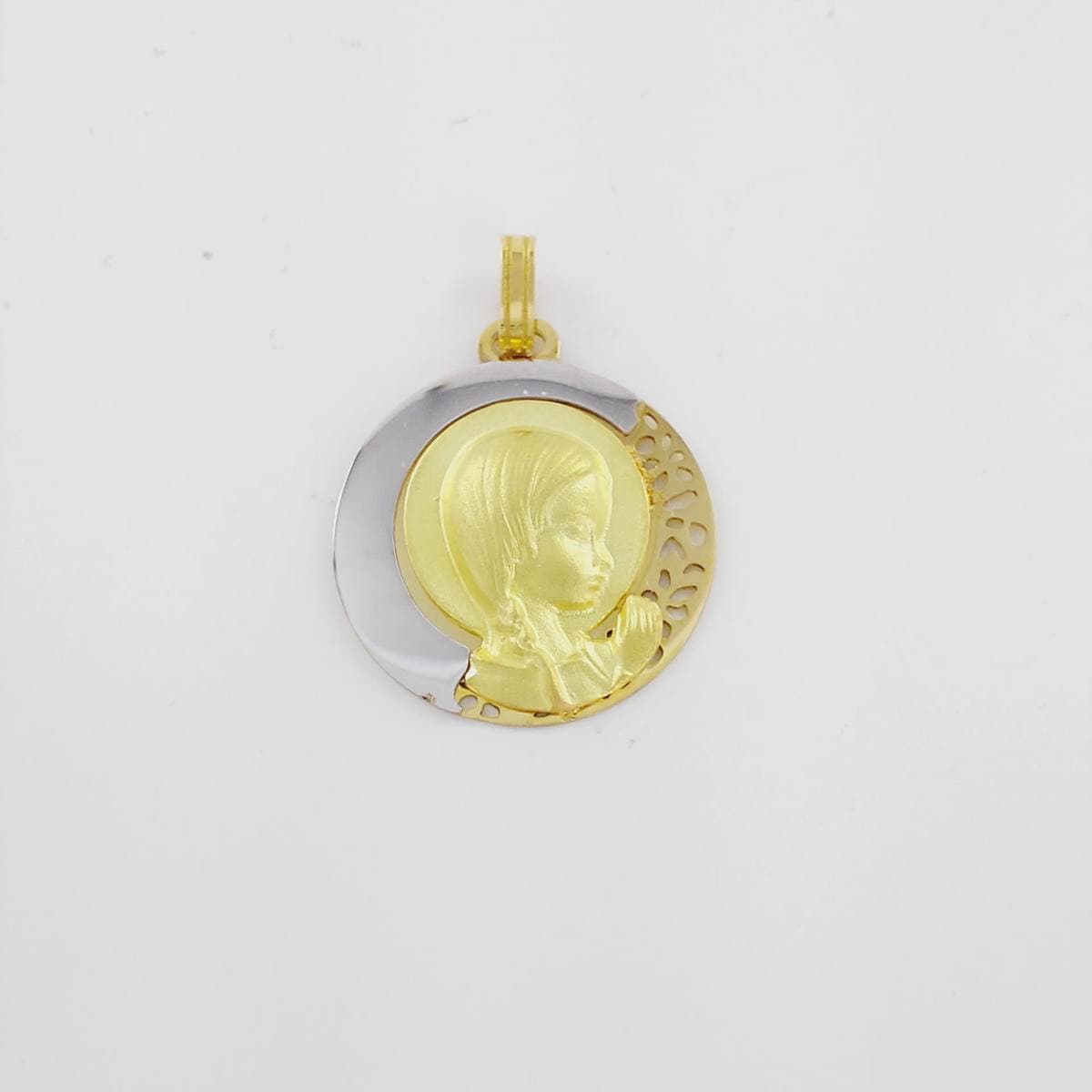 Medalla virgen niña calada